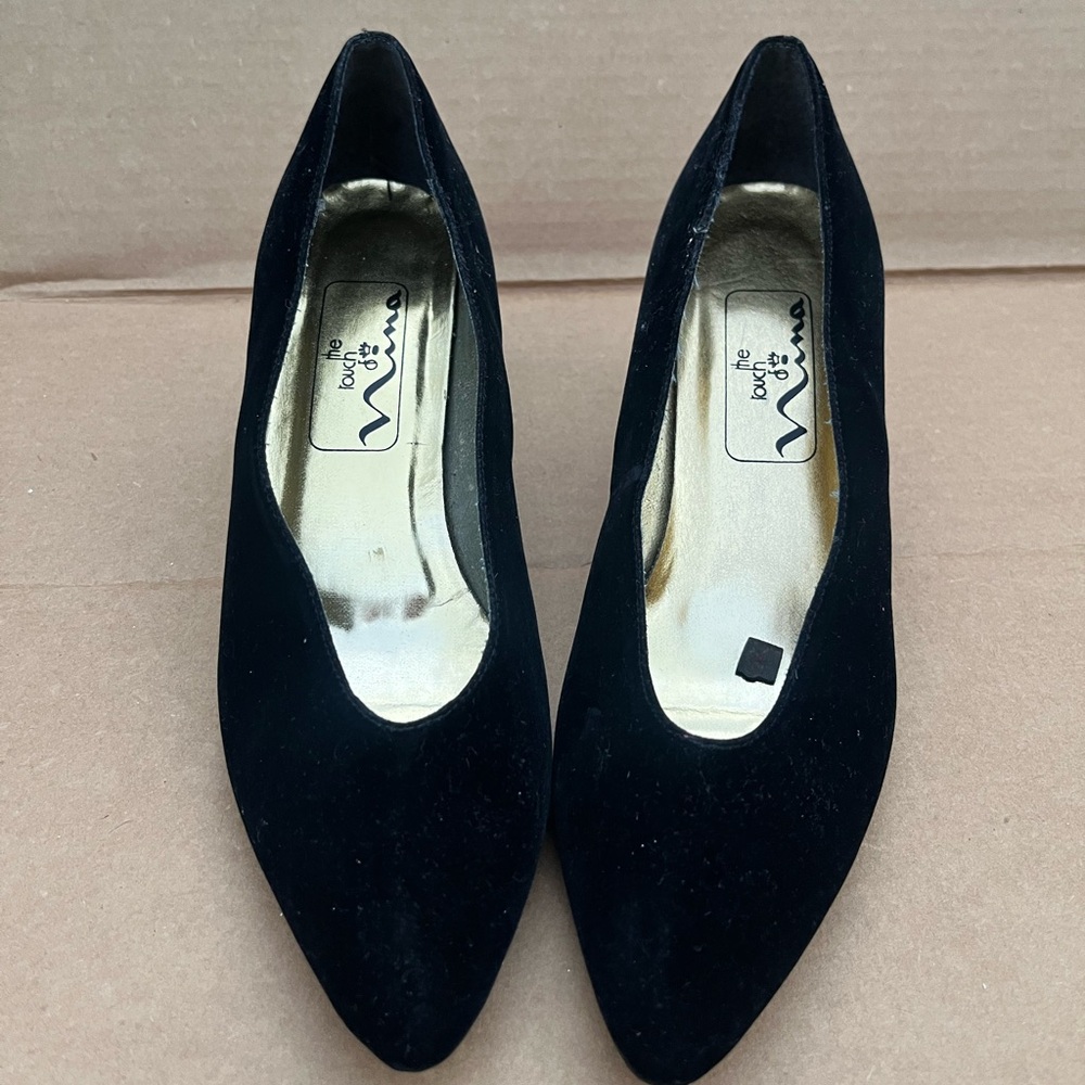 Nina Black Velvet Heels